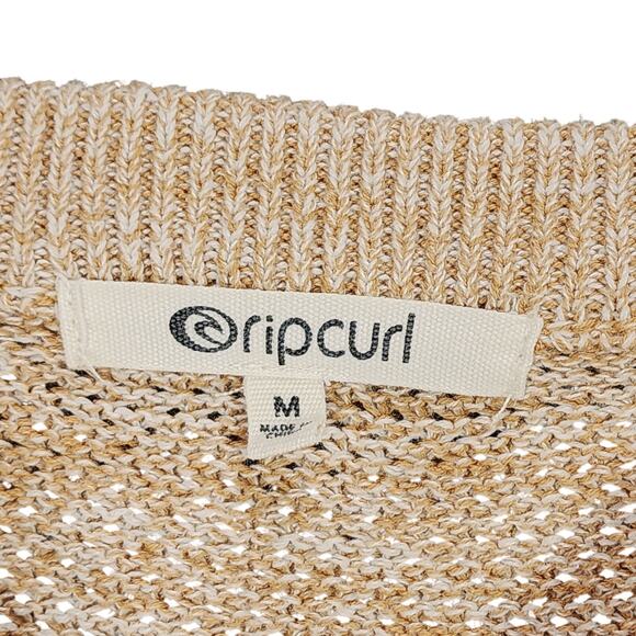 Rip Curl Sweater Jumper M Women Beige Marled Mesh Semi Sheer‎ Summer Wgt Cotton - Picture 3 of 11